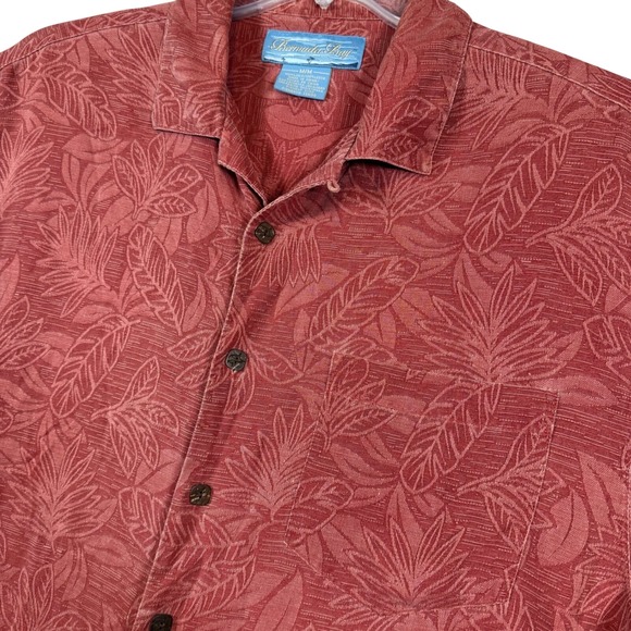 Bermuda Bay Men's Floral Tropical Silk Short Sleeve Button Up Shirt Medium - Picture 1 of 6